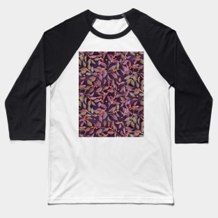 Leaves + Berries in Olive, Plum & Burnt Orange Baseball T-Shirt